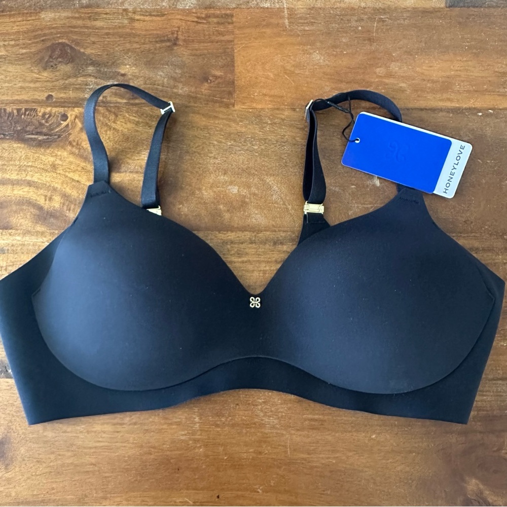 Honeylove cloudembrace Black Smooth Wireless T-Shirt Bra size 38B NWT
